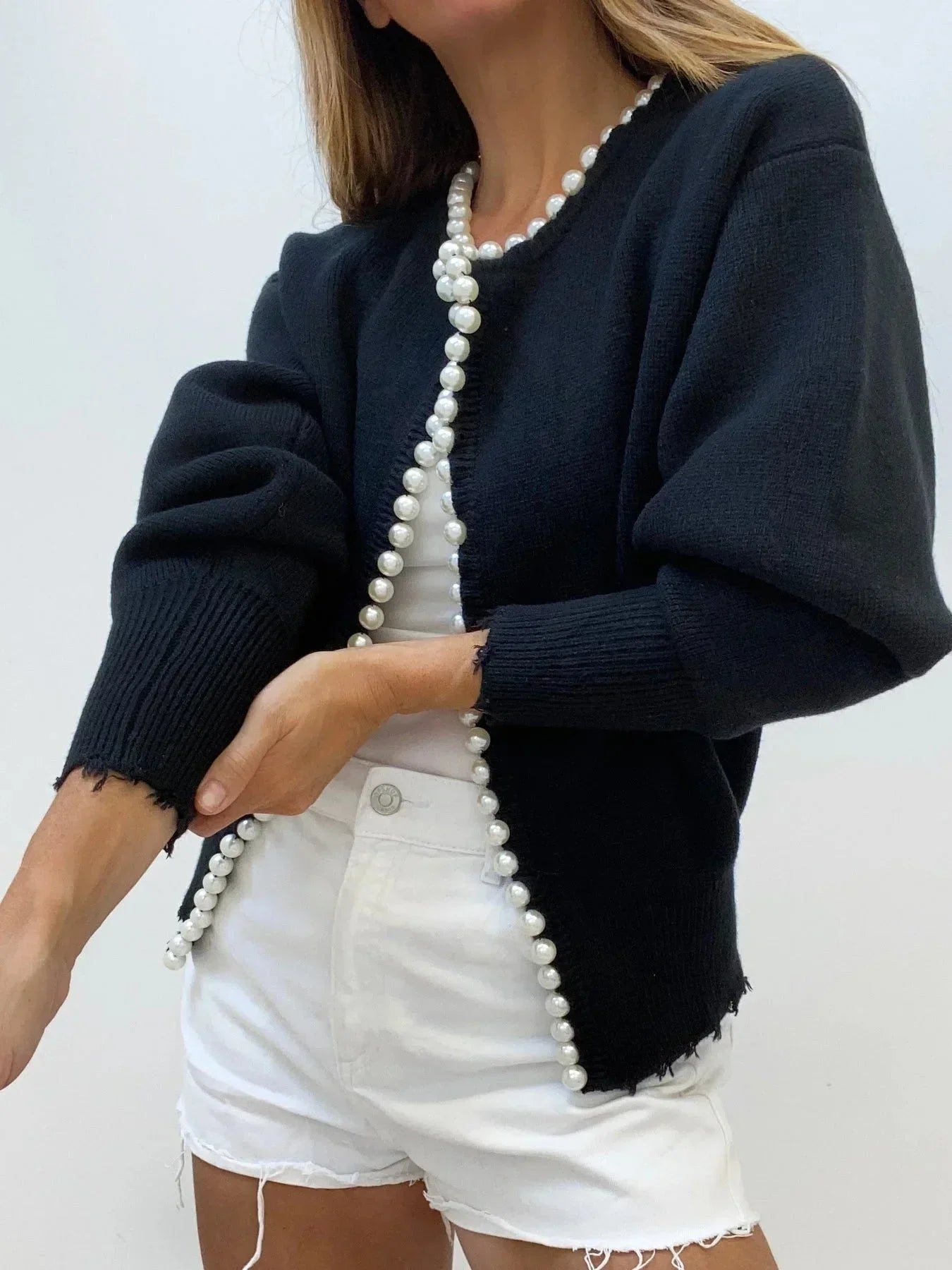 Women’s Pearl Trim Knit Cardigan