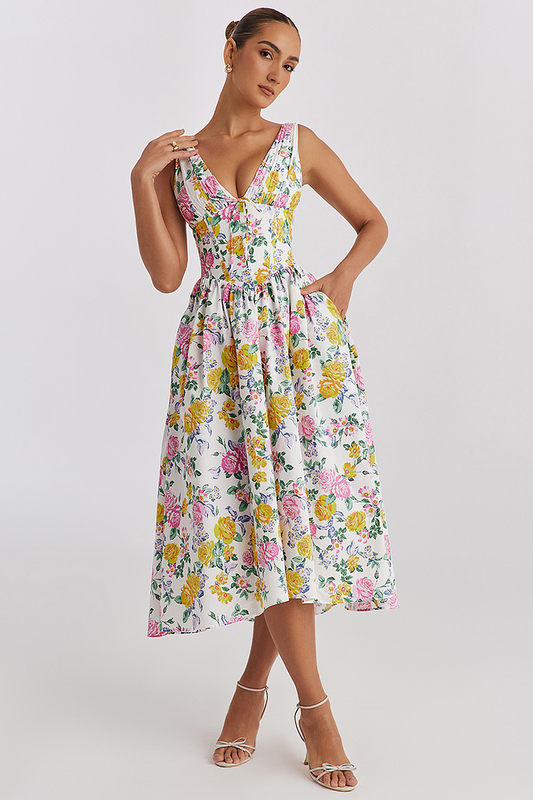 Women's Elegant Midi Dress with Flattering Tailored Fit