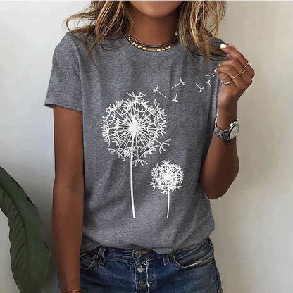 Women's Casual Crew Neck Short Sleeve T-Shirt