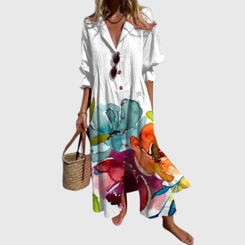 Bohemian Maxi Dress Multicolor Flowing for Women
