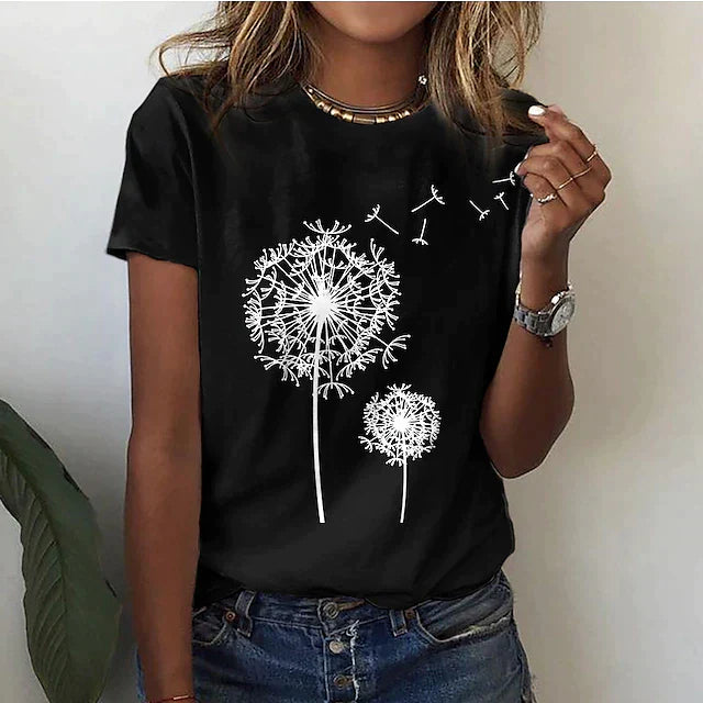 Women's Casual Crew Neck Short Sleeve T-Shirt