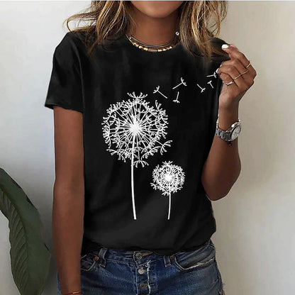 Women's Casual Crew Neck Short Sleeve T-Shirt