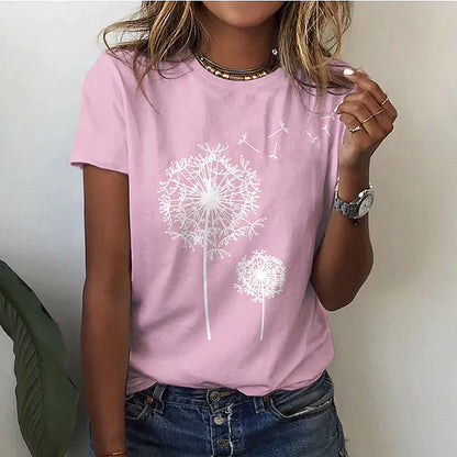 Women's Casual Crew Neck Short Sleeve T-Shirt