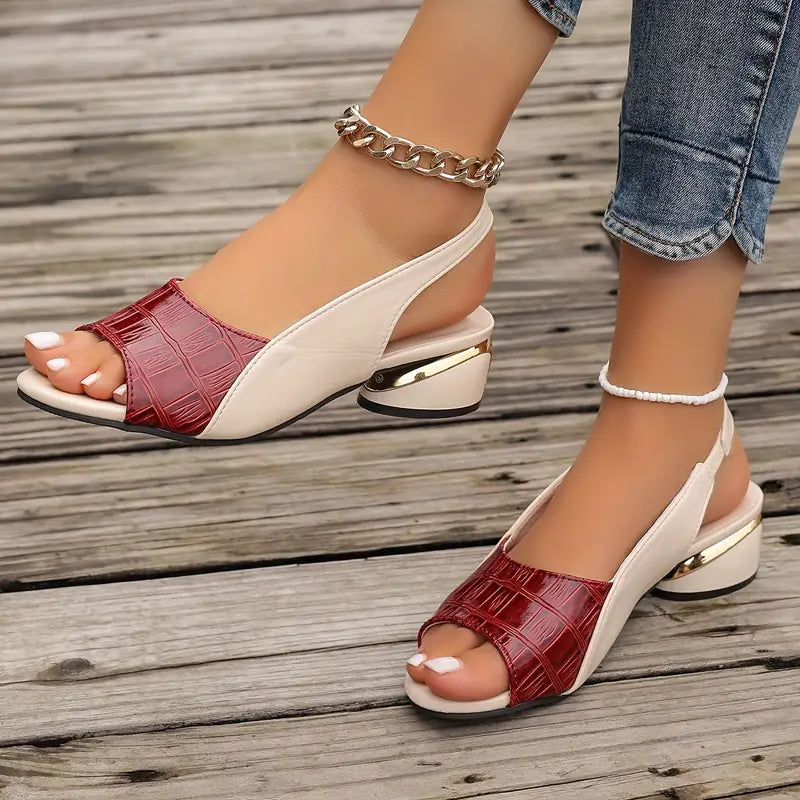 Women's Sandals with Wide Heel and Cushioned Insole