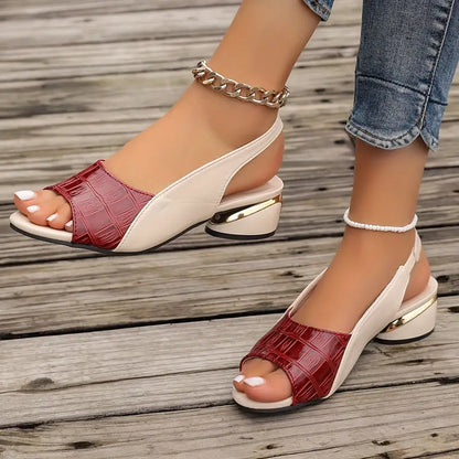 Women's Sandals with Wide Heel and Cushioned Insole