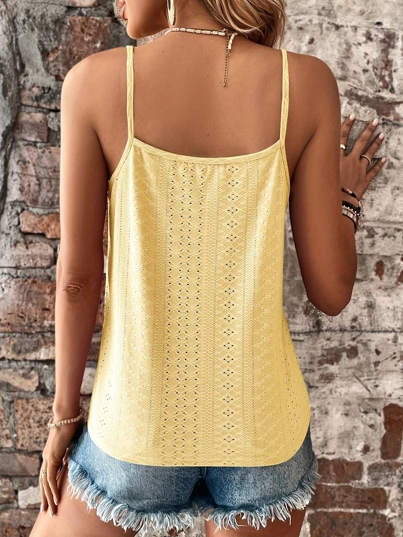 Lace Trim V-Neck Cami Summer Top
