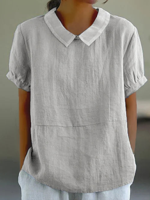 Classic Collared Casual Blouse for Women