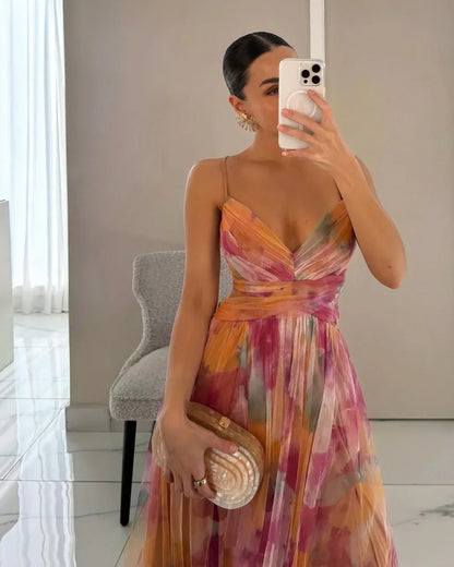 Chic Women's Maxi Dress with Textured Layers