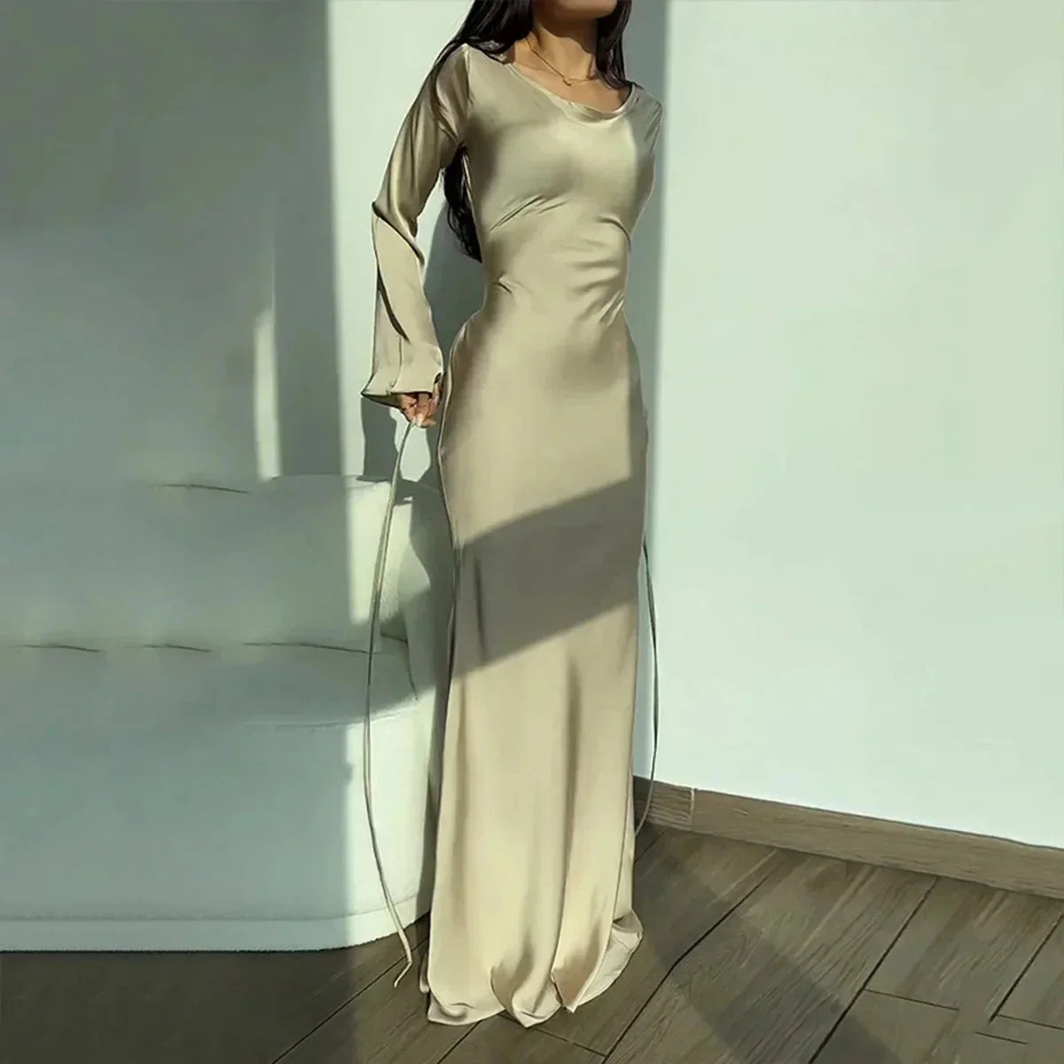 Eowyn – Elegant Satin Kaftan Dress