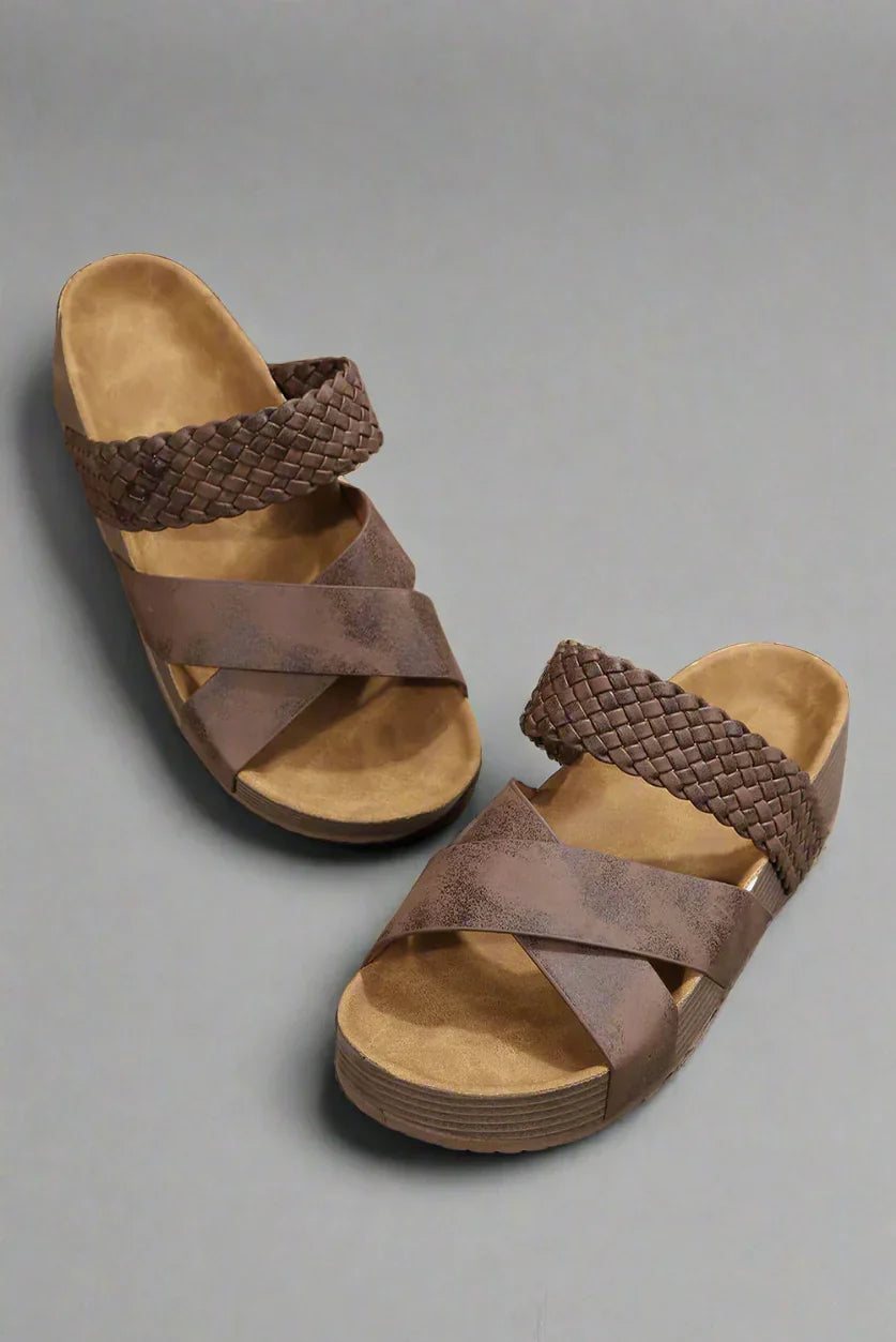 Platform Sandals Women Woven Strap Casual Comfort Style