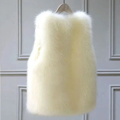 Women's Sleeveless Faux Fur Vest Luxury Layering