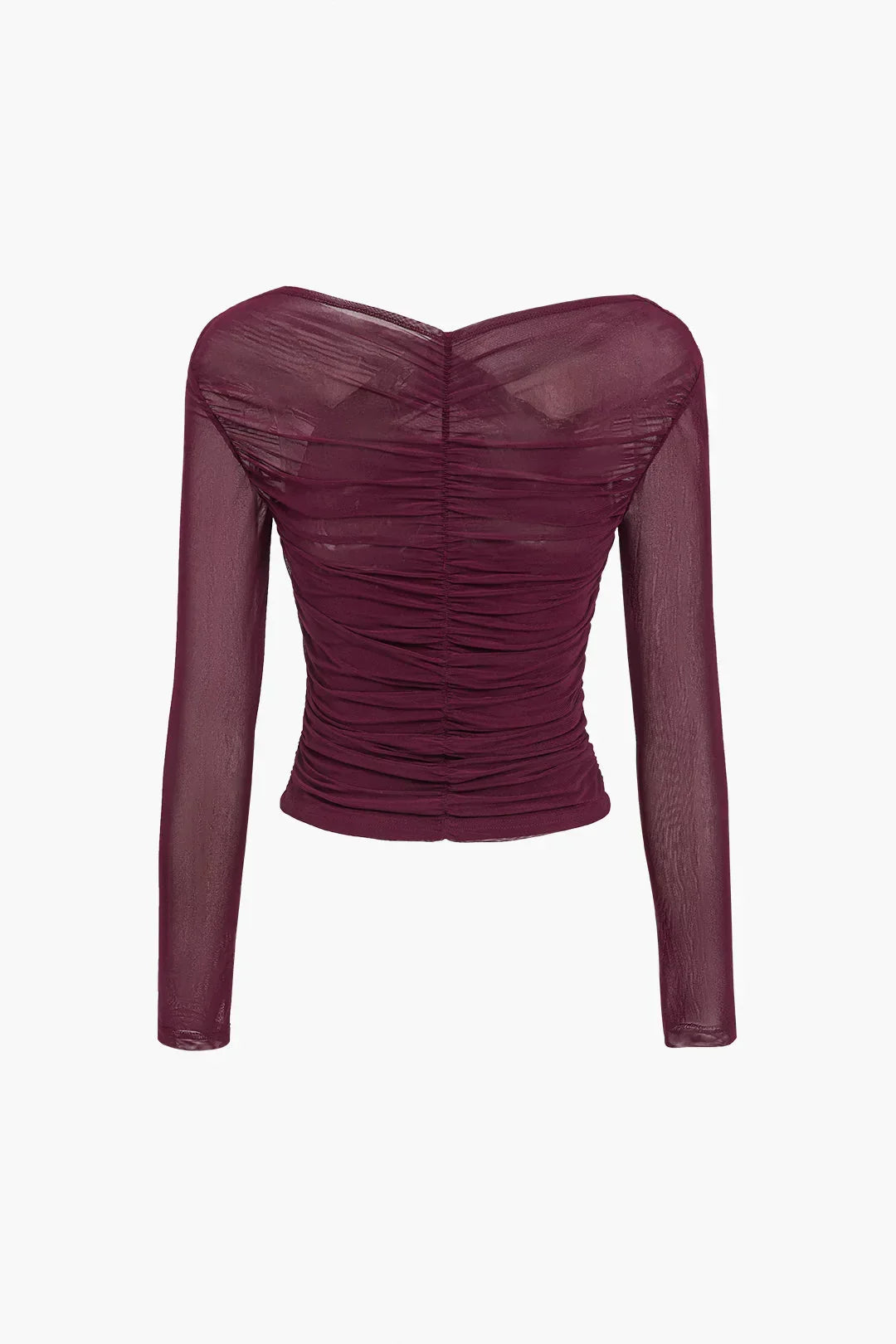 Elegant Draped Long Sleeve Crop Top for Women