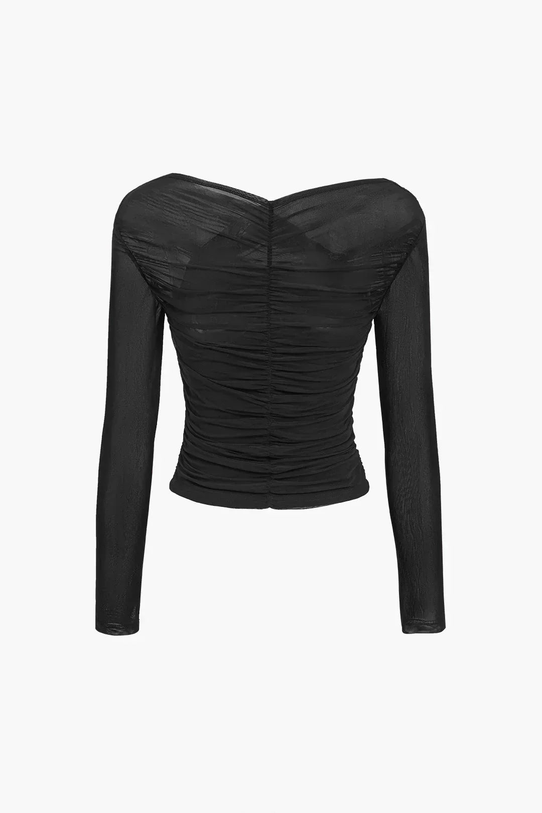 Elegant Draped Long Sleeve Crop Top for Women