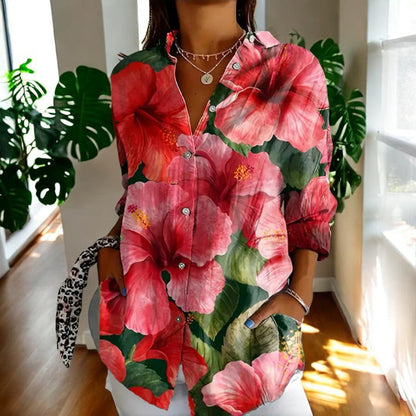 Vintage Button-Up Blouse for Women