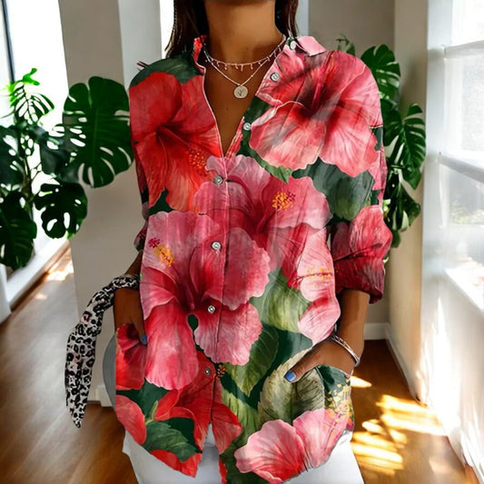 Vintage Button-Up Blouse for Women