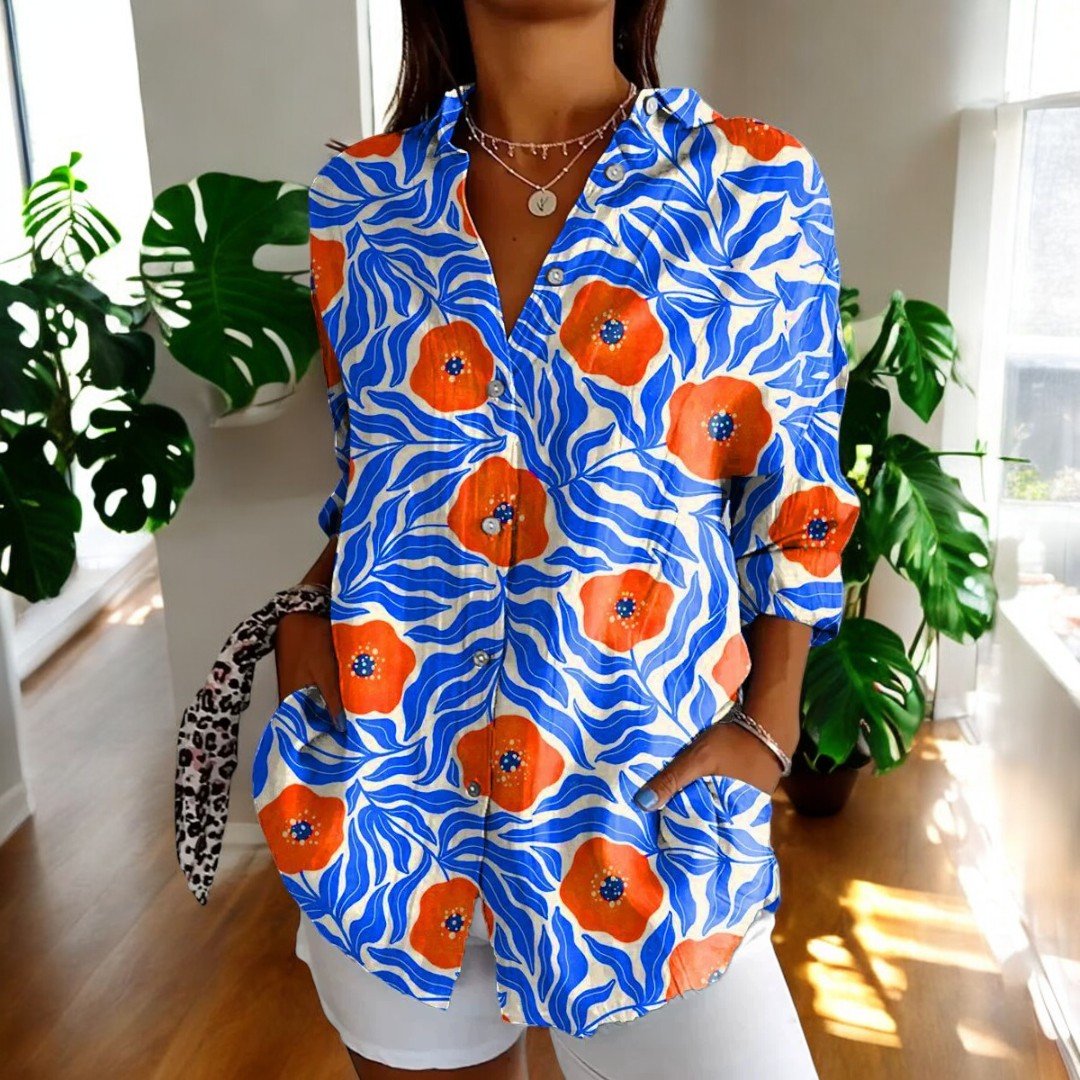 Vintage Button-Up Blouse for Women