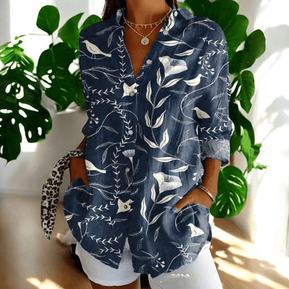 Vintage Button-Up Blouse for Women