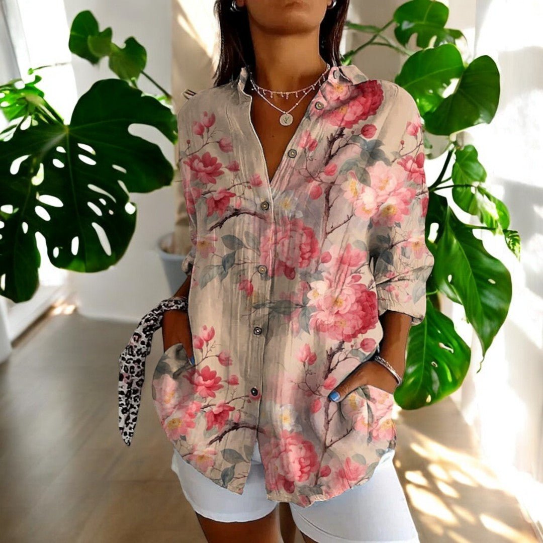 Vintage Button-Up Blouse for Women