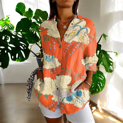 Vintage Button-Up Blouse for Women
