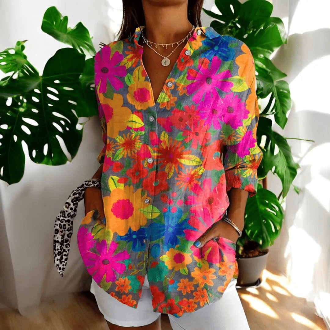 Vintage Button-Up Blouse for Women