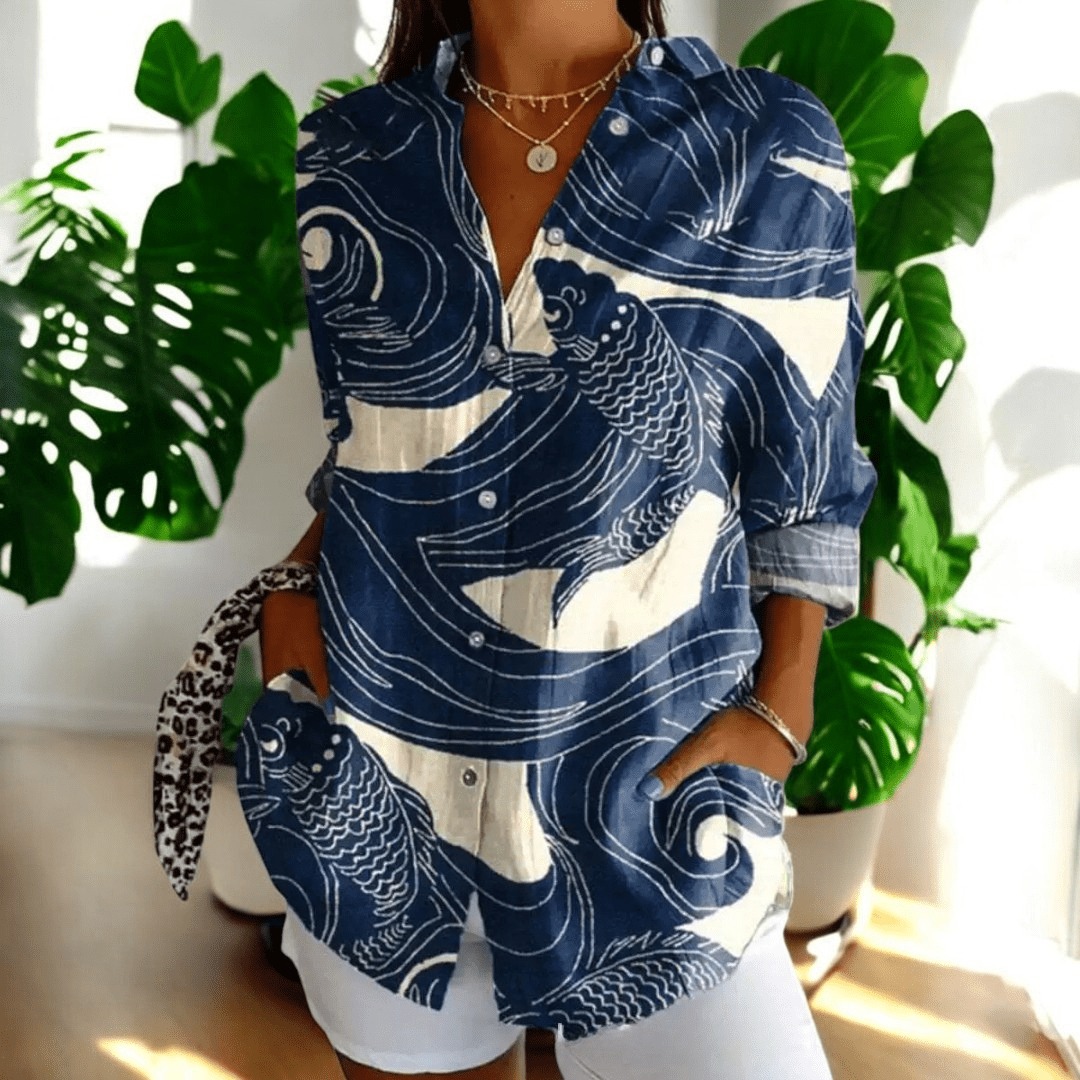 Vintage Button-Up Blouse for Women