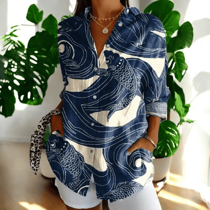 Vintage Button-Up Blouse for Women