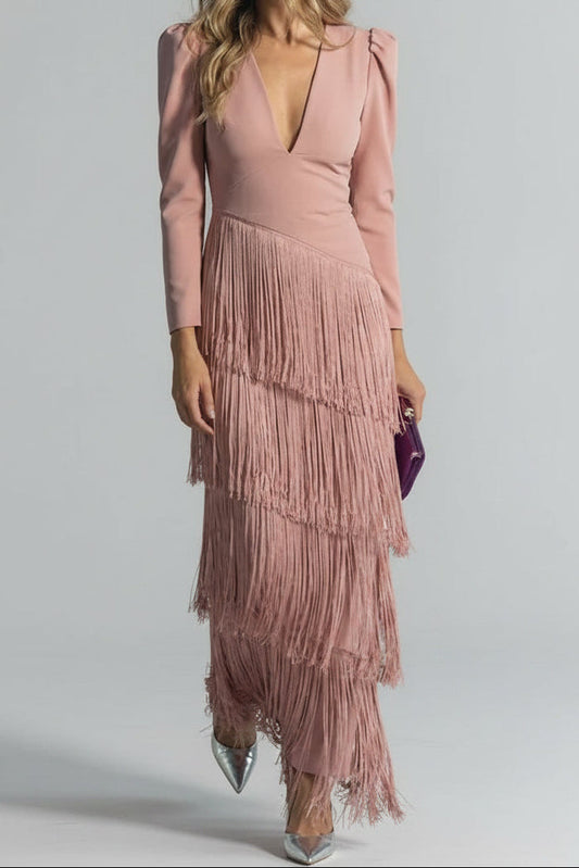 Women’s Long Sleeve Statement Maxi Dress with Modern Elegance