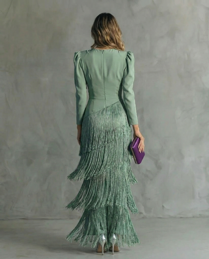 Women’s Long Sleeve Statement Maxi Dress with Modern Elegance