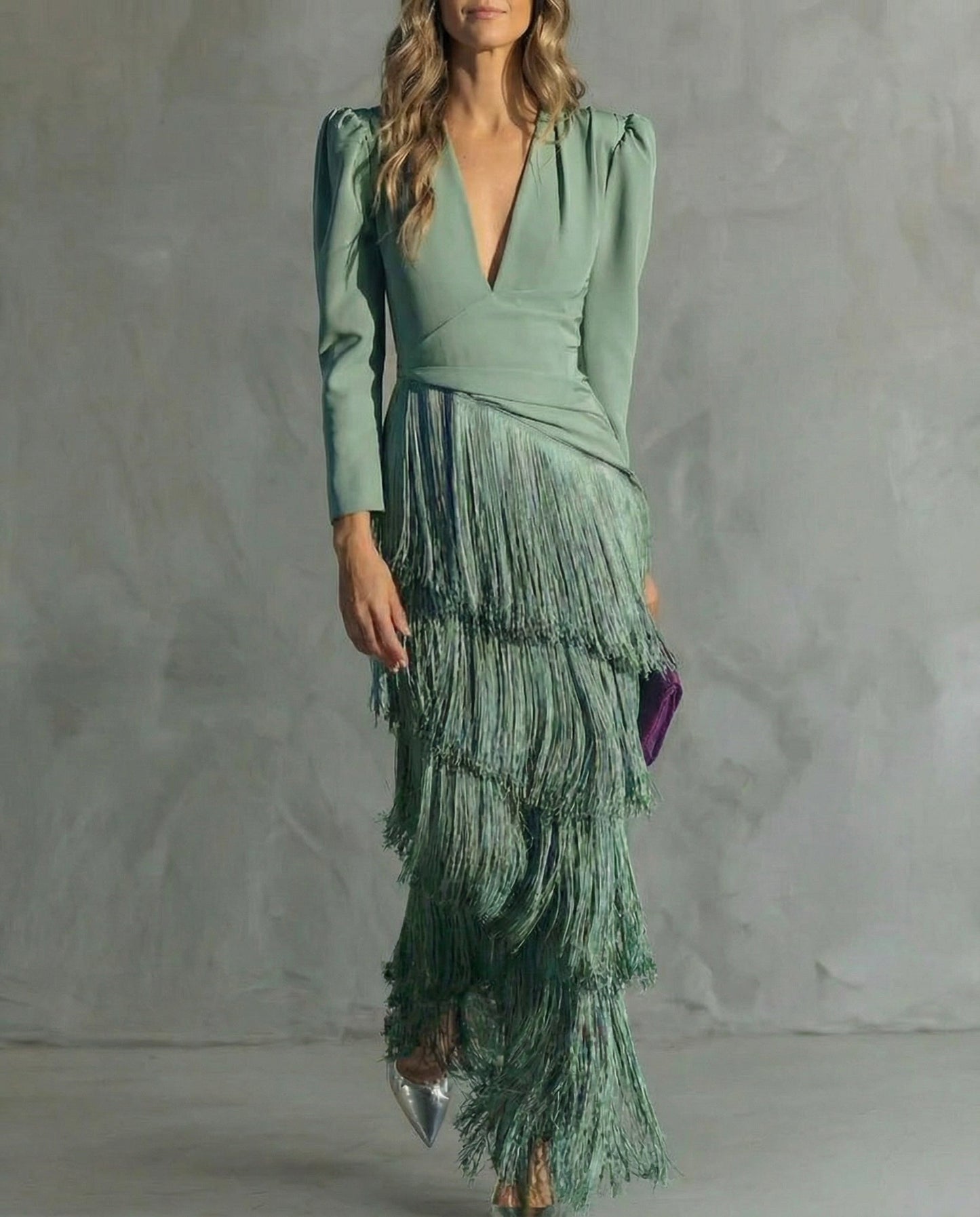 Women’s Long Sleeve Statement Maxi Dress with Modern Elegance