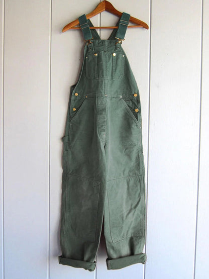 Women's Utility Bib Overalls Adjustable Straps Wide Leg