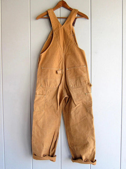 Women's Utility Bib Overalls Adjustable Straps Wide Leg