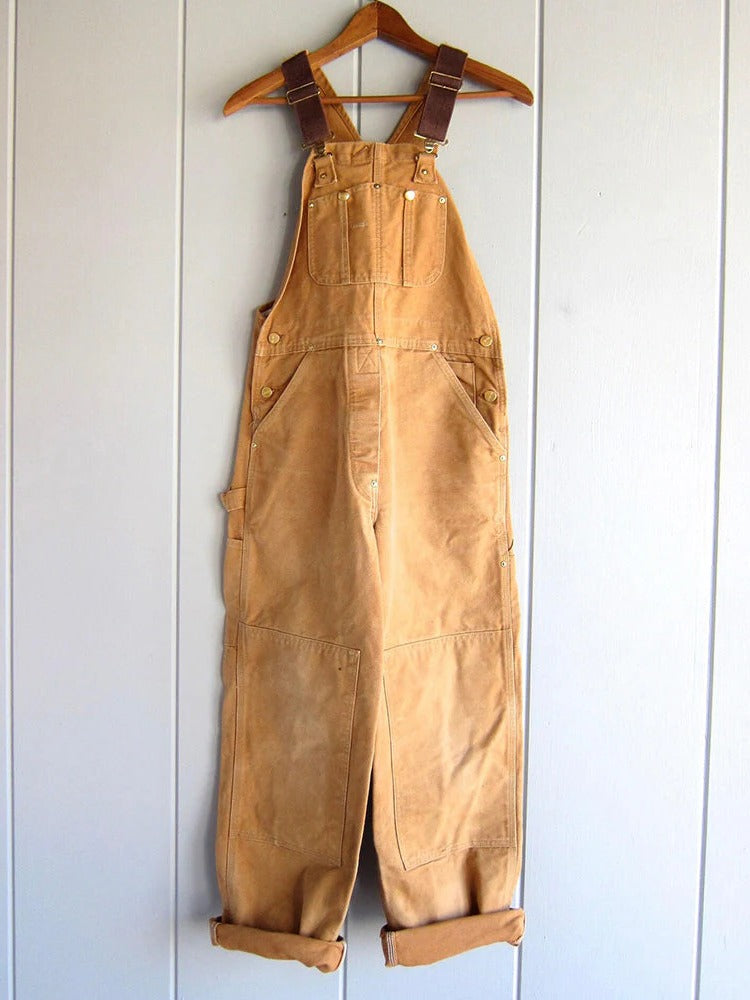 Women's Utility Bib Overalls Adjustable Straps Wide Leg