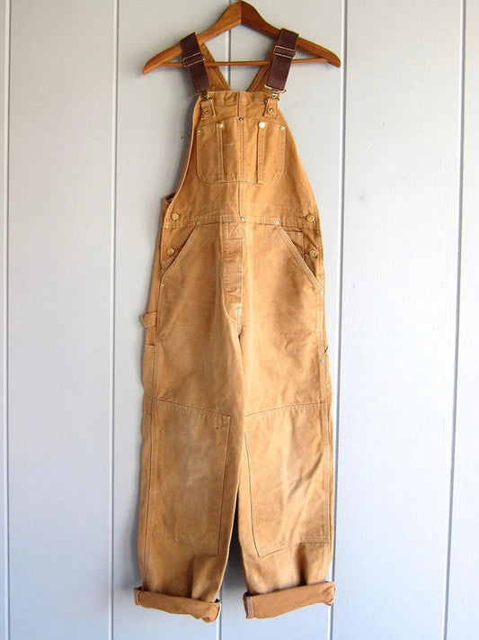 Women's Utility Bib Overalls Adjustable Straps Wide Leg