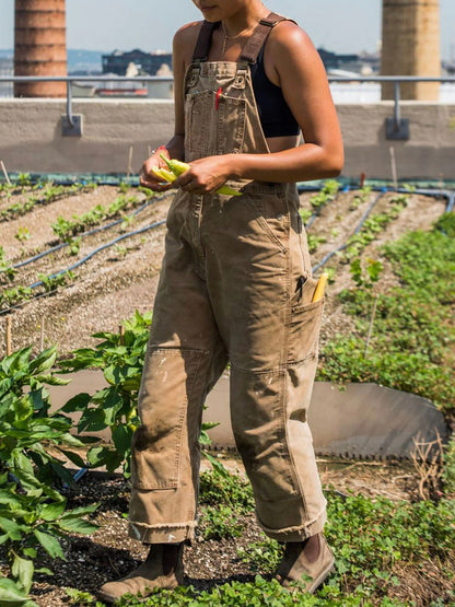 Women's Utility Bib Overalls Adjustable Straps Wide Leg