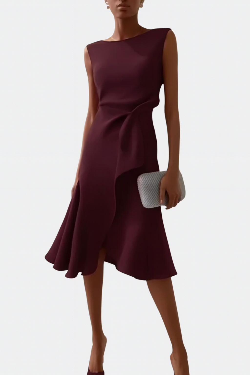 Women's Elegant Sleeveless Midi Cocktail Dress