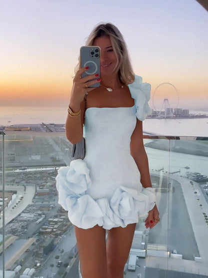 Women’s One-Shoulder Mini Dress with Asymmetrical Silhouette