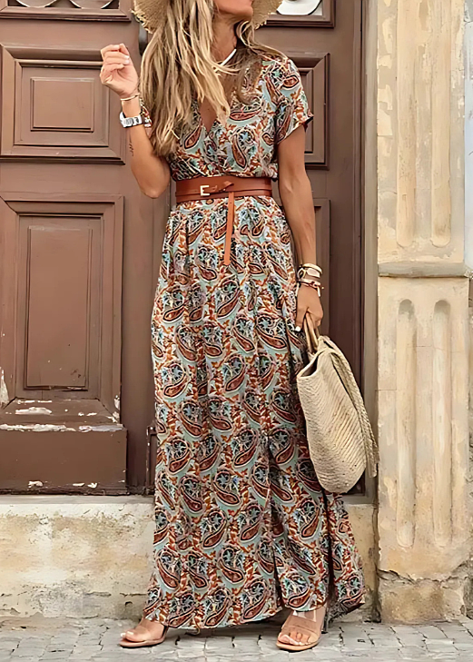 Flowy Floral Maxi Dress with Split Detail