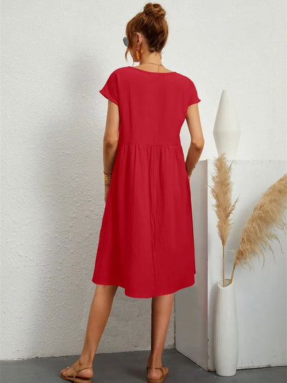 Comfortable Casual Dress Pocketed