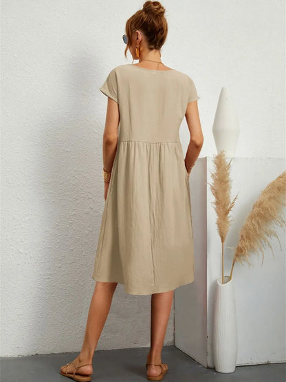 Comfortable Casual Dress Pocketed