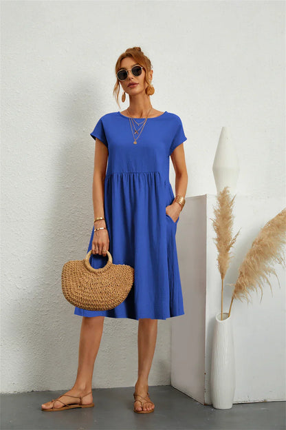Comfortable Casual Dress Pocketed
