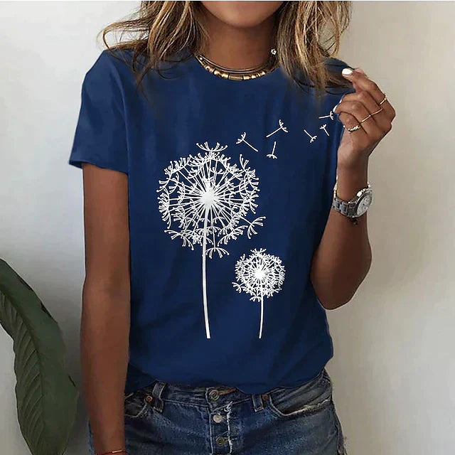 Women's Casual Crew Neck Short Sleeve T-Shirt