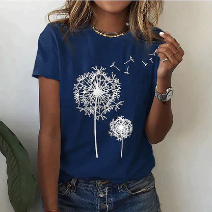 Women's Casual Crew Neck Short Sleeve T-Shirt