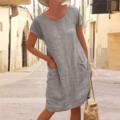 Women’s Casual Pocket Mini Dress with Relaxed Fit