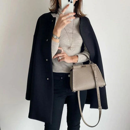 Minimalist Oversized Button Coat for Women