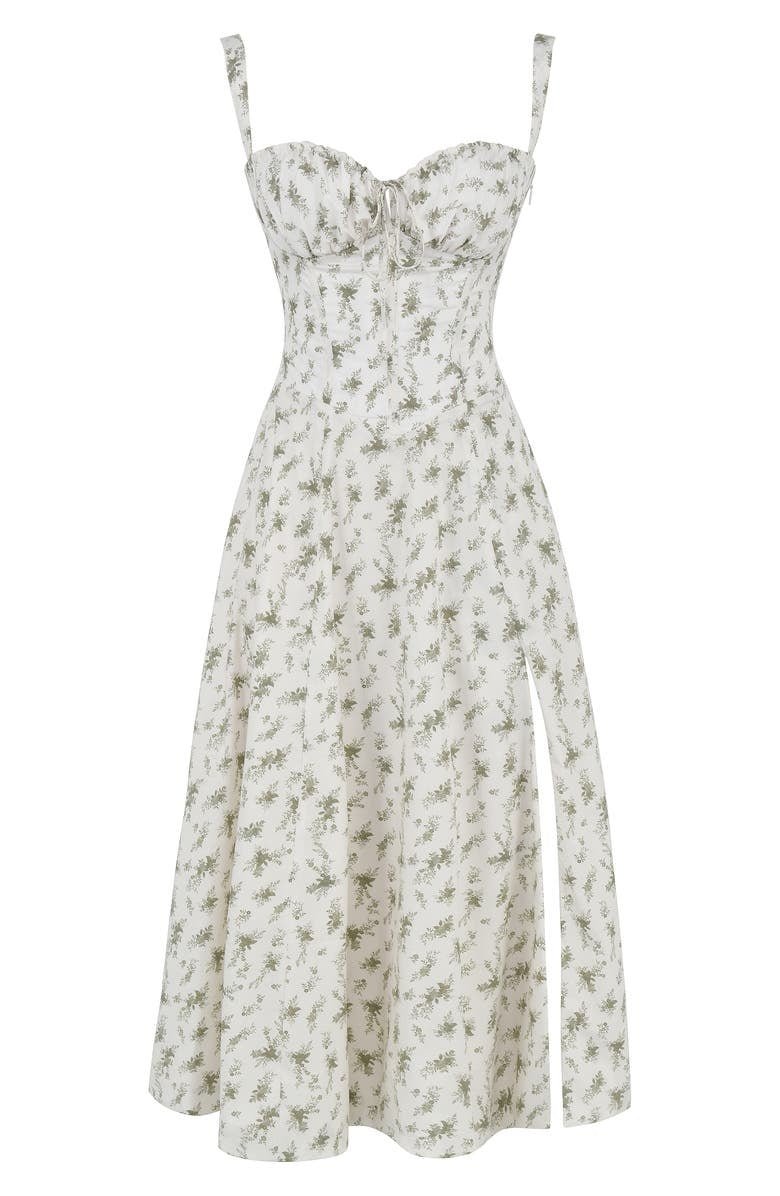 Women's Corset-Inspired Midi Dress with Structured Silhouette