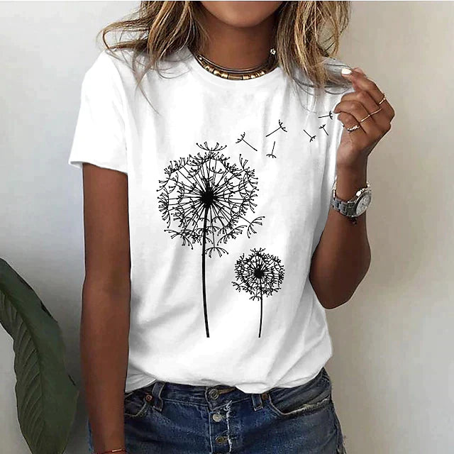Women's Casual Crew Neck Short Sleeve T-Shirt