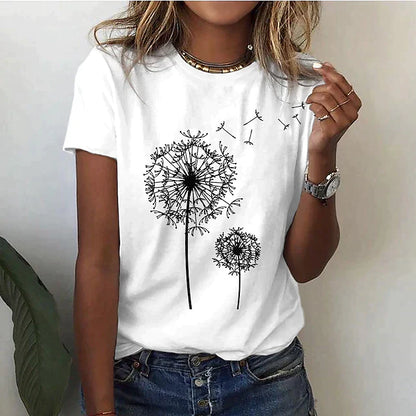 Women's Casual Crew Neck Short Sleeve T-Shirt