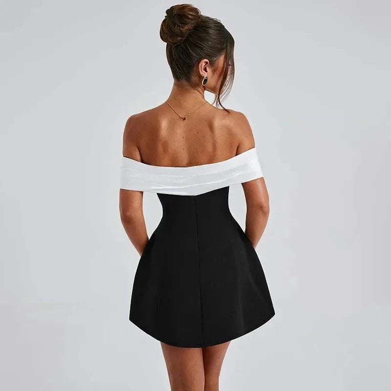 Off-Shoulder Flared Mini Dress for Women