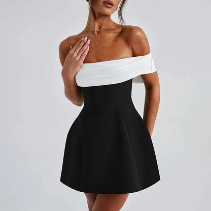 Off-Shoulder Flared Mini Dress for Women