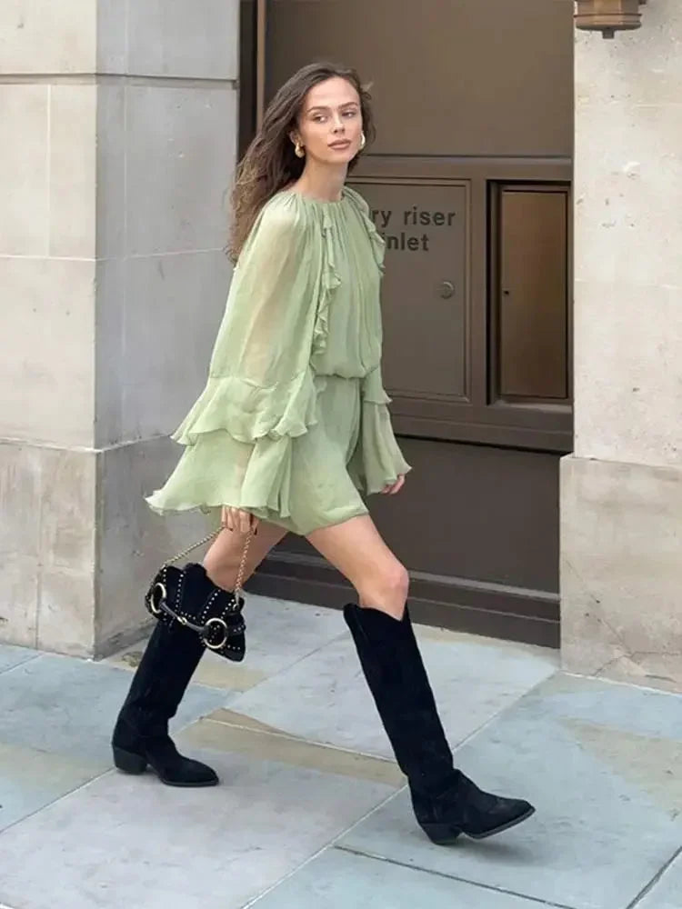 Flowy Tiered Mini Dress for Women